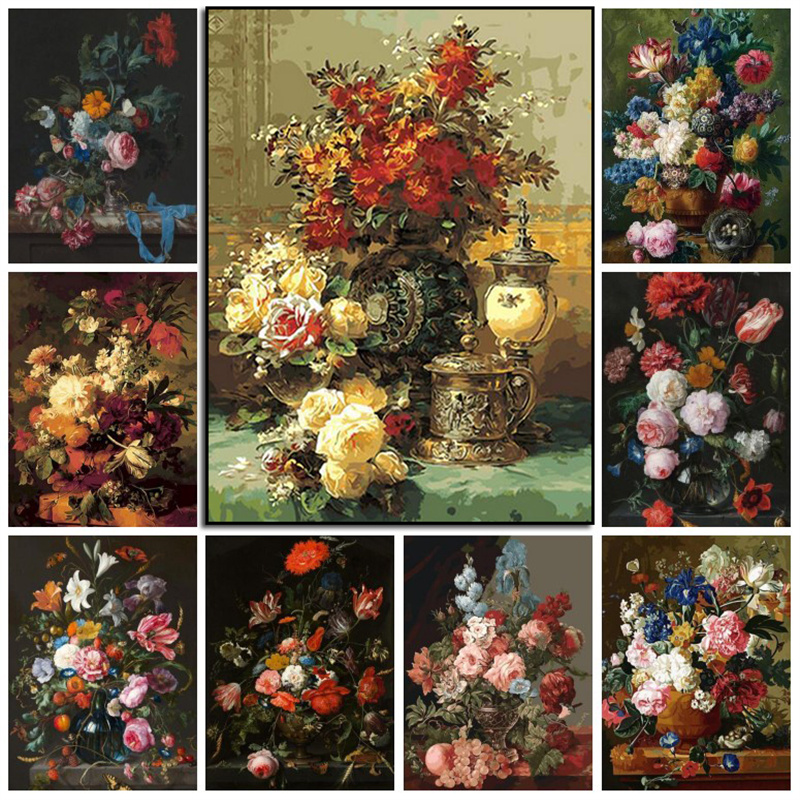 Glass Vase Nordic - Europe Classical Vintage Flower Diamond Painting