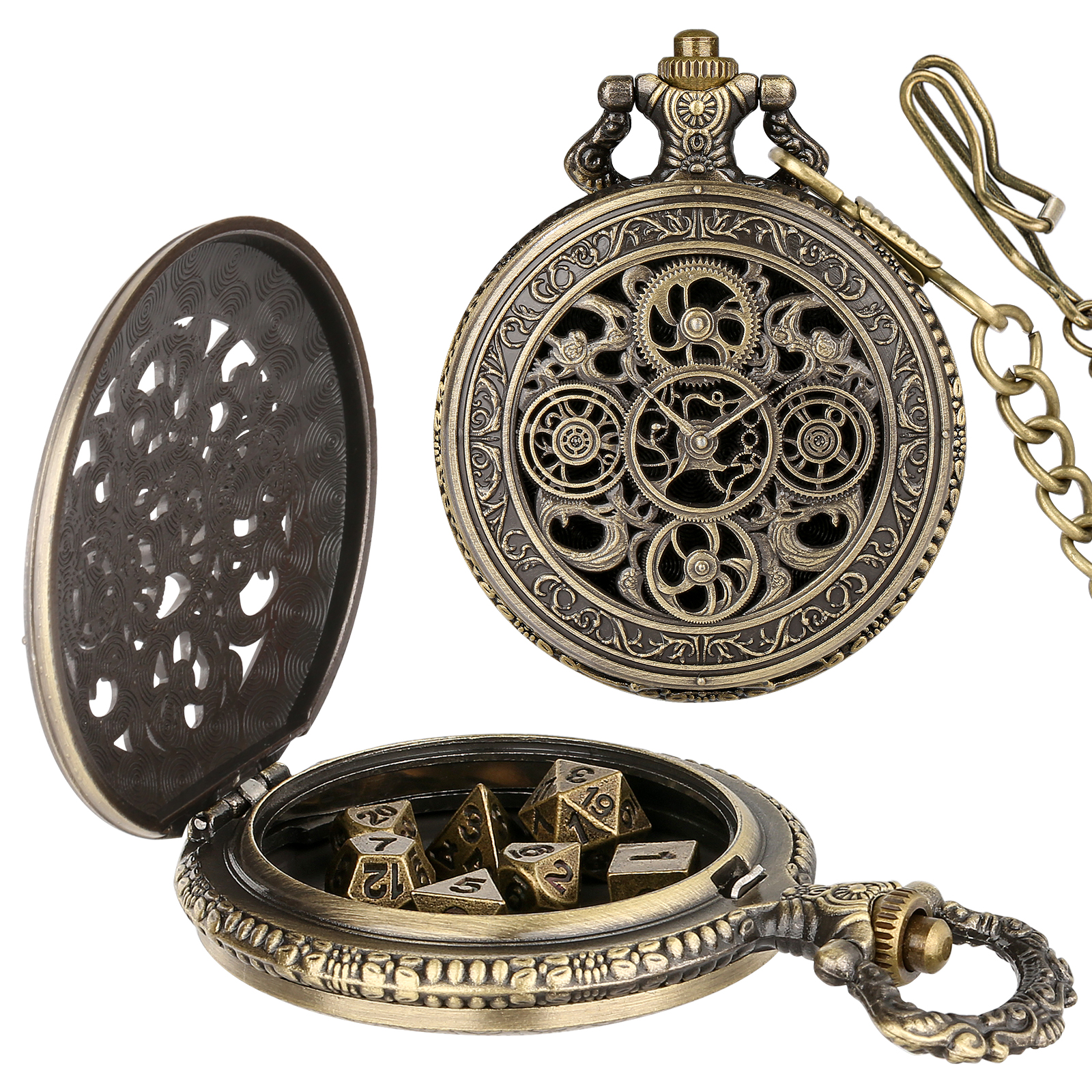 Vintage Alarm Clock - YISUYA Vintage Gears Pocket Watch Case