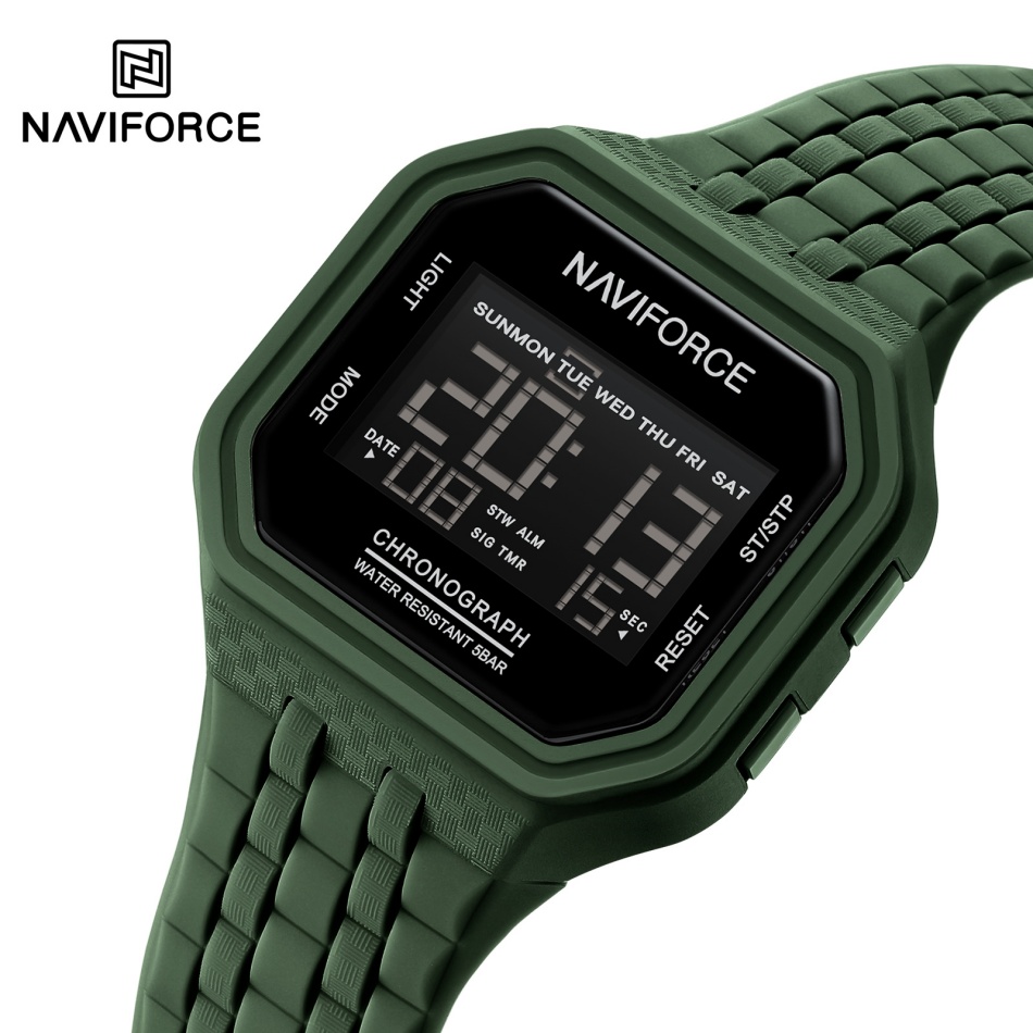 Vintage Alarm Clock - NAVIFORCE New Retro Mens Digital Watch