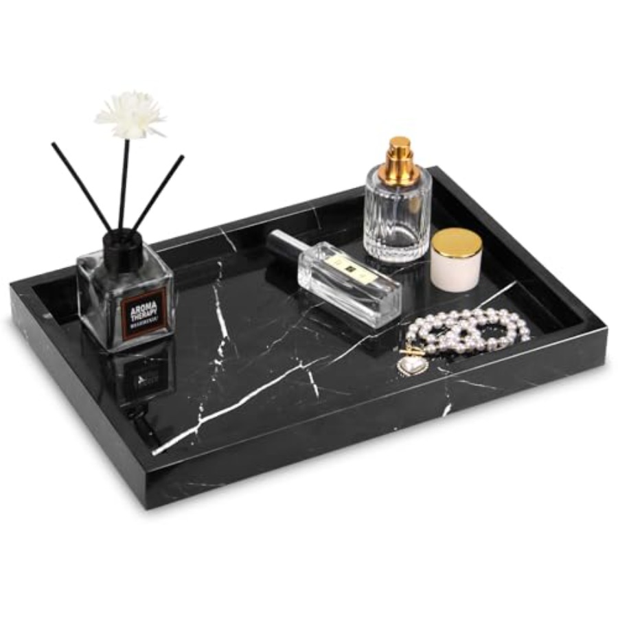 Vanity Home Decor - Marble Bathroom Vanity Tray, Natural Luxury