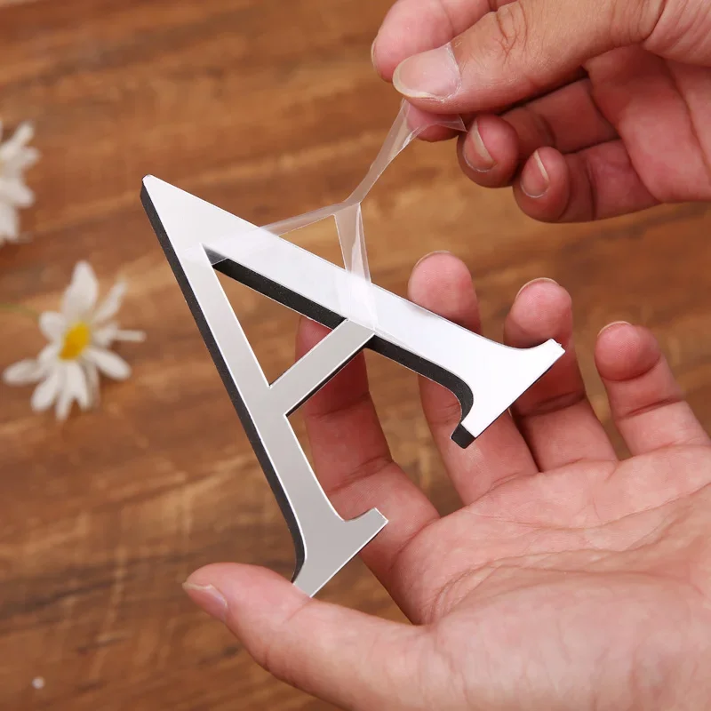 Home Decor Logo - 10CM 3D Mirror Letters Wall Stickers