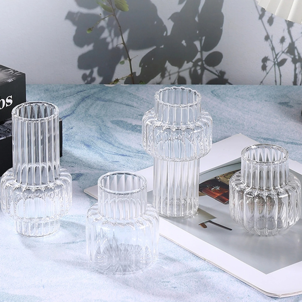 Glass Vase Nordic - 4pcs Creative Transparent Vases Glass Bottle