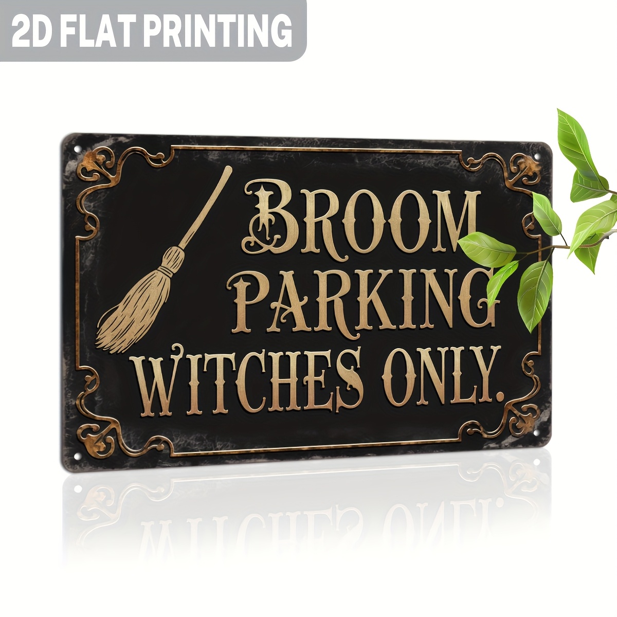Home Decor Gothic - , Vintage Broom Parking Witches Only