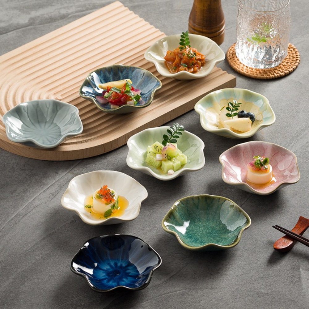 Ceramic Trinket Dish - Ceramic Lotus Leaf Jewelry Tray &