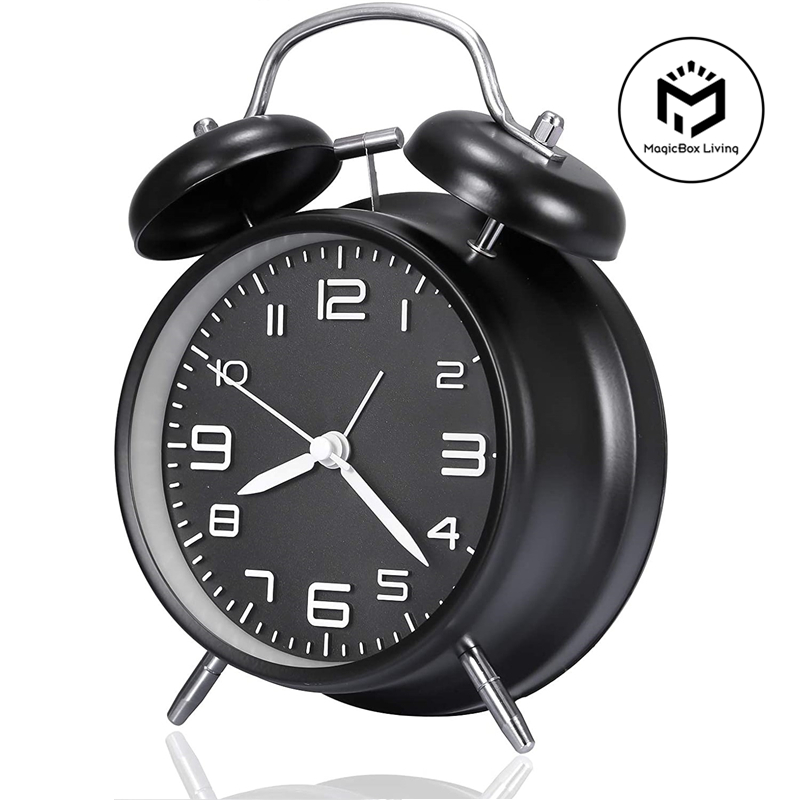 Vintage Alarm Clock - 4 Inch Twin Bell Loud Alarm