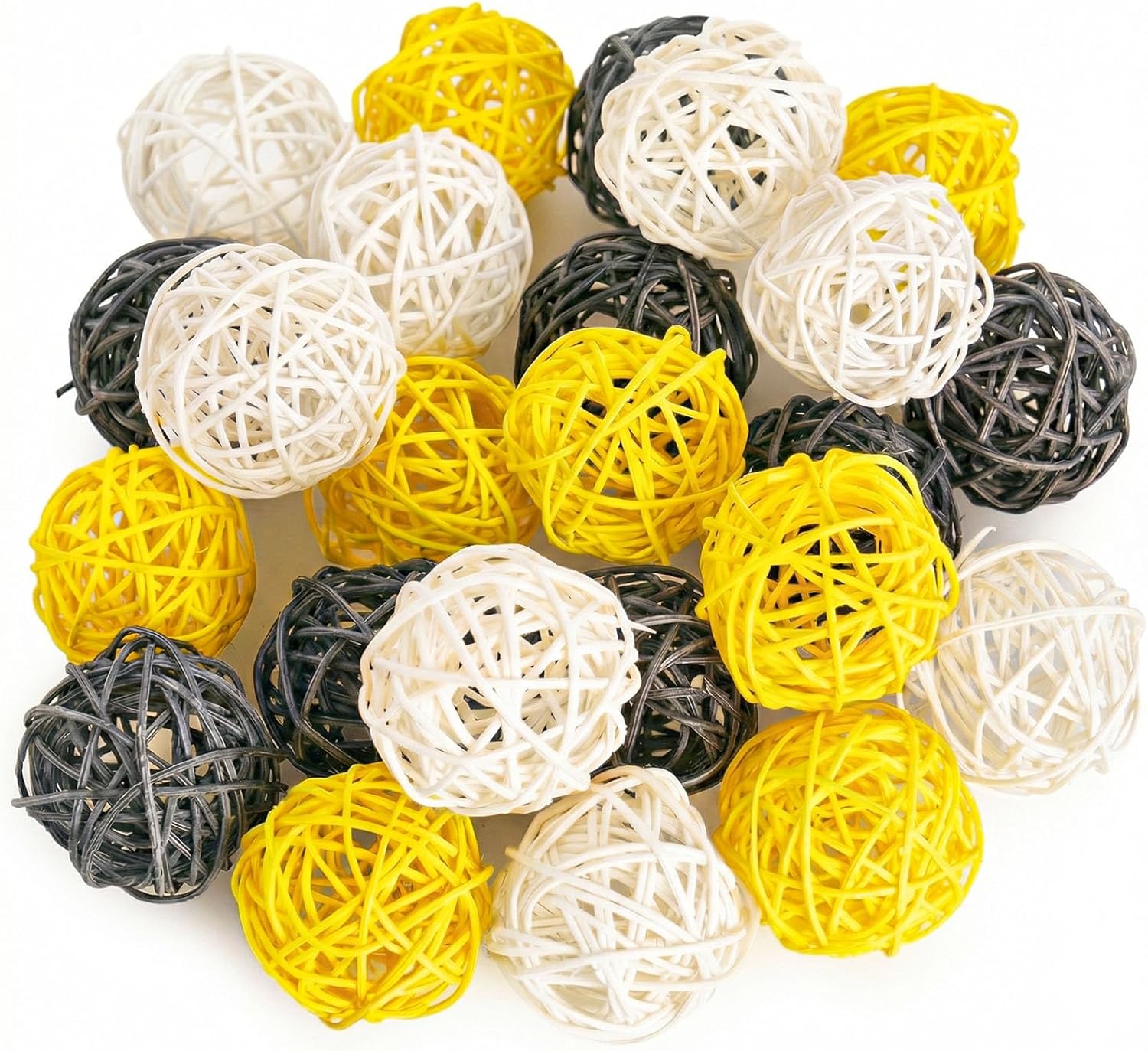 Home Decor Rattan - 24Pcs Yellow Rattan Balls for Vase