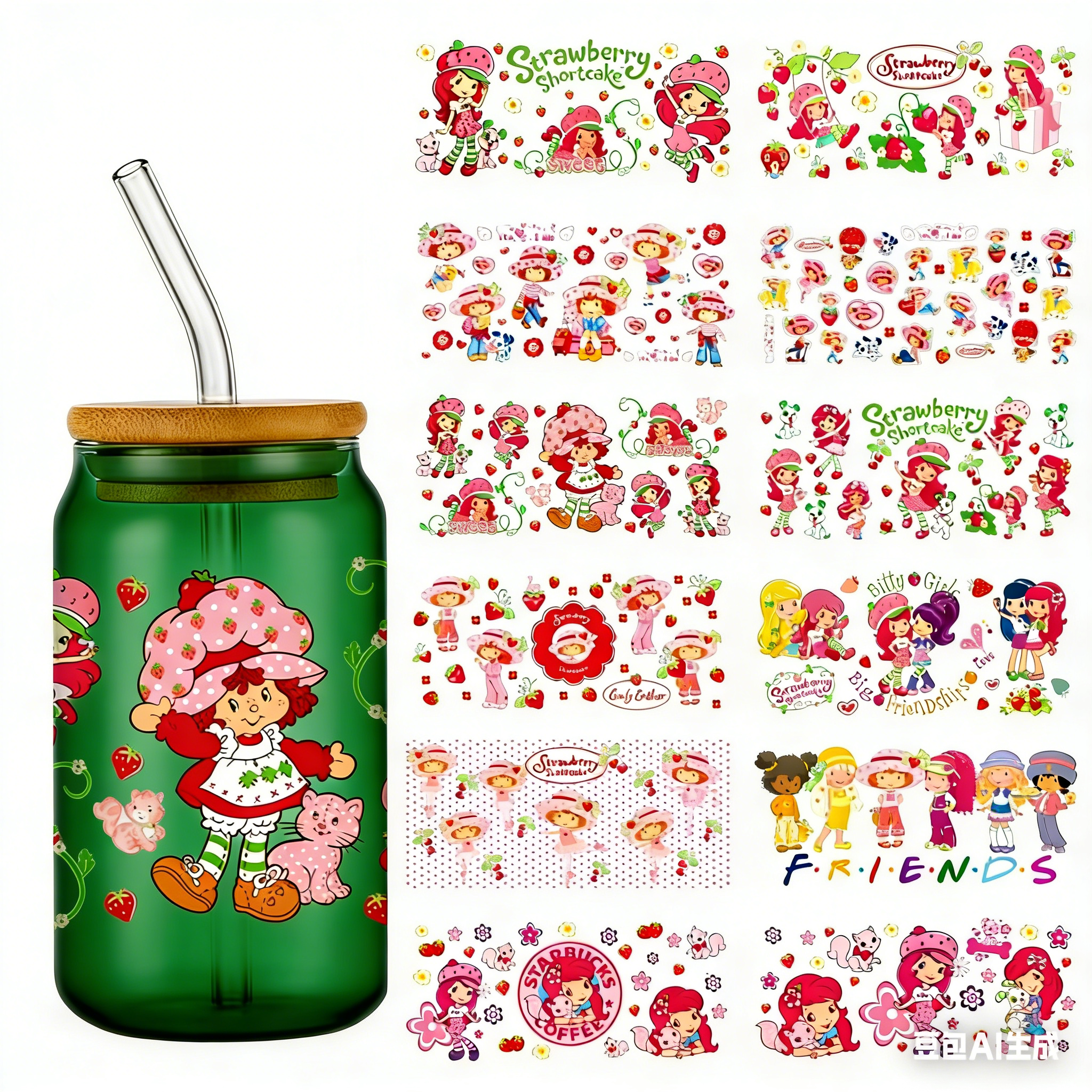 Home Decor Logo - 30 types of cartoon strawberry pattern