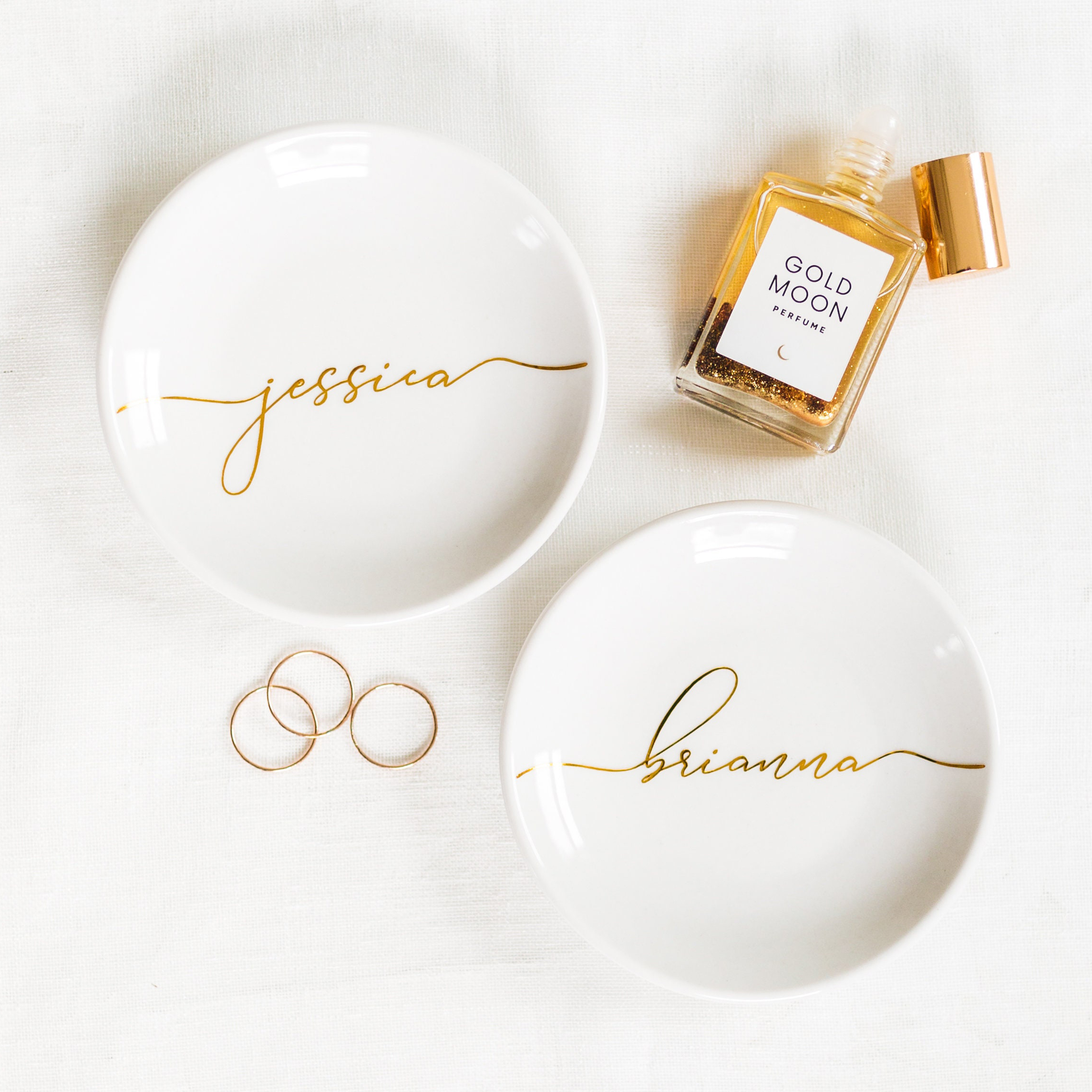 Ceramic Trinket Dish - Personalized Ceramic Ring Dish Bridal Shower