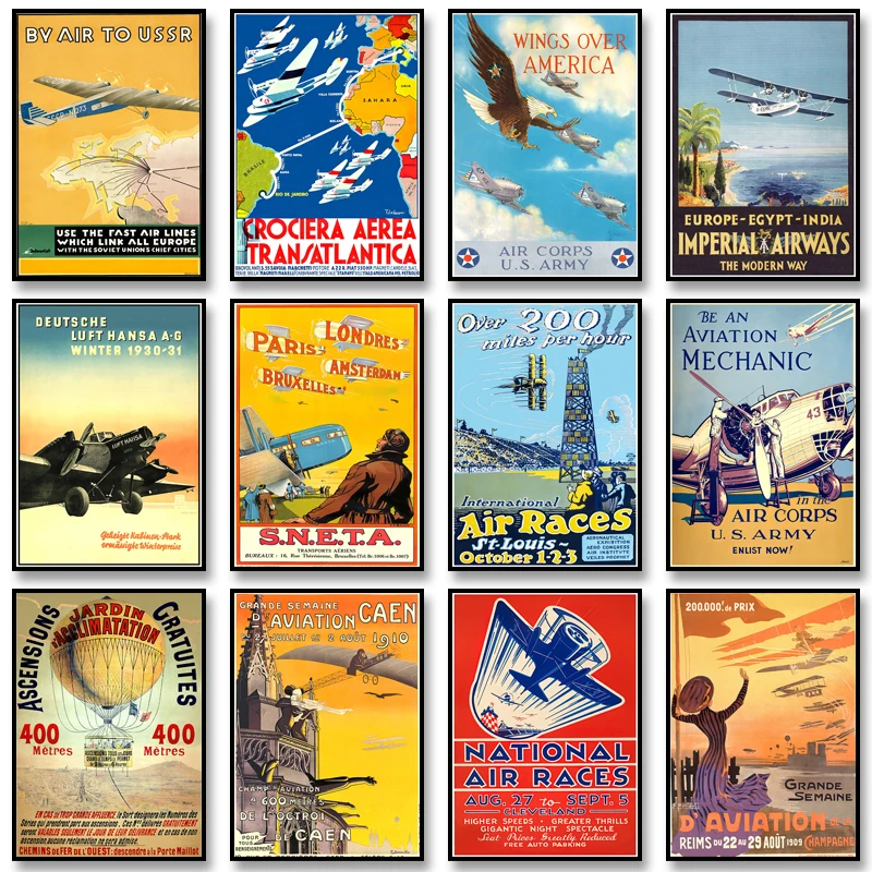 Home Decor Manufacturers - Retro Airways Flights Poster Vintage Aviation