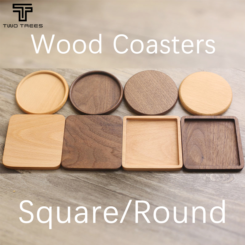 Home Decor Logo - Wood Coasters Base 8.8CM(3.5 Inch) Square/Round