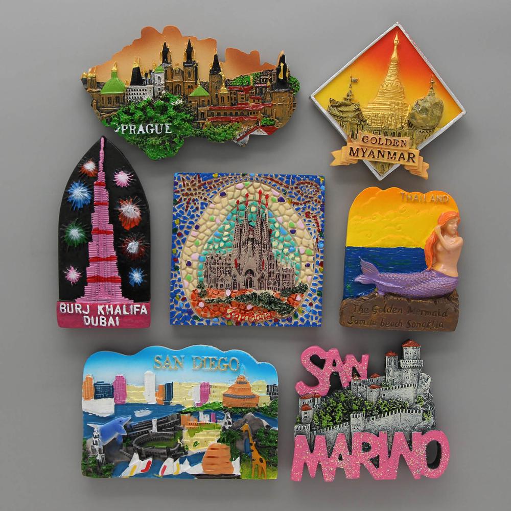 Home Decor Dubai - fridge magnets Barcelona mosaic Burj khalifa