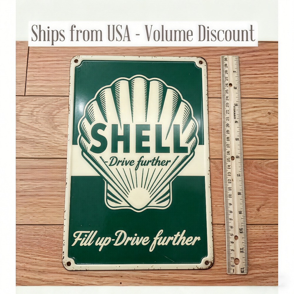 Home Decor Logo - Retro Shell Gas Station Metal Logo,