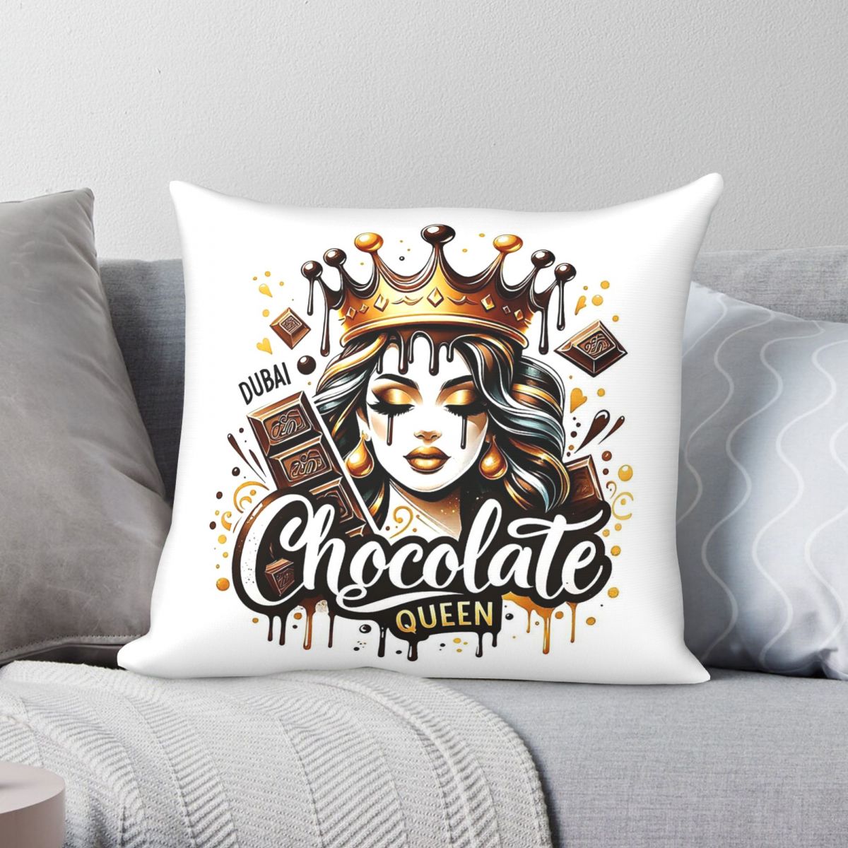 Home Decor Dubai - Dubai Chocolate Queen Square Pillowcase Polyester