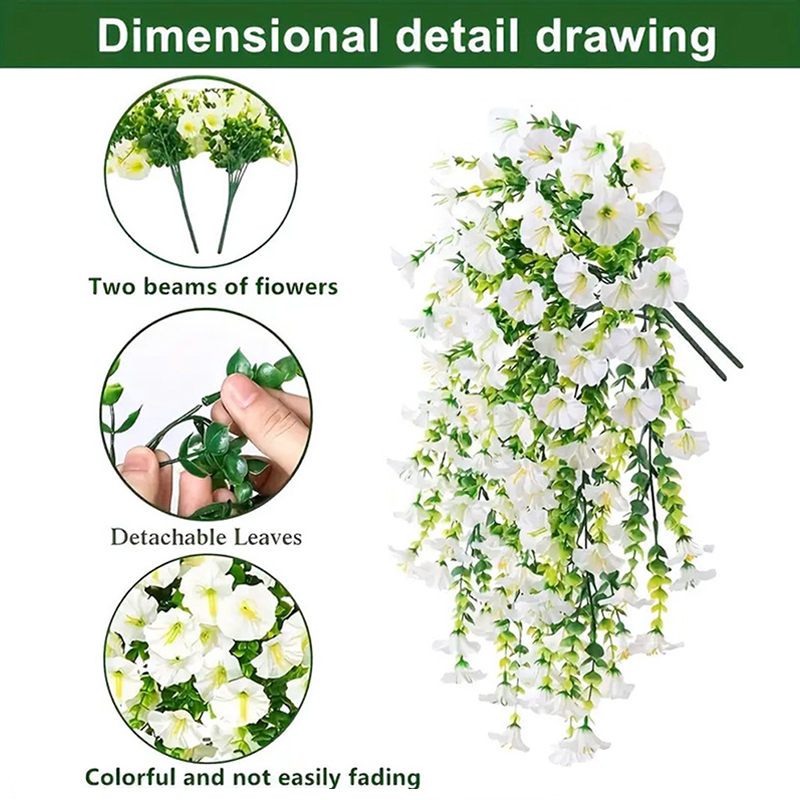 Home Decor Rattan - (Ce14)Artificial Morning Glory Wall Hanging Simulation