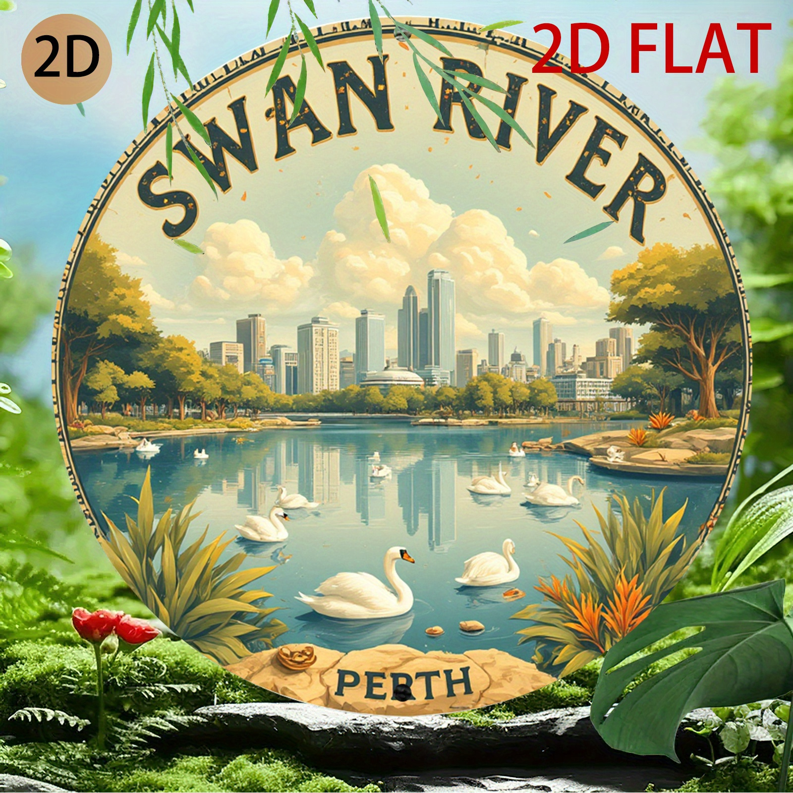 Rustic style round Swan River  – обзор и цена Home Decor Logo