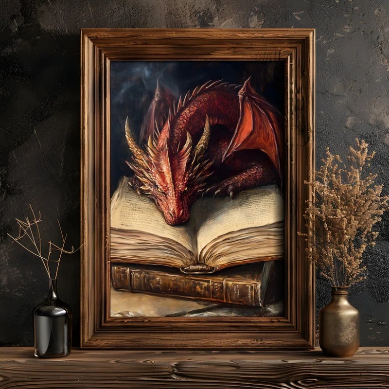Large Dragon Reading Book Post – обзор и цена Home Decor Gothic