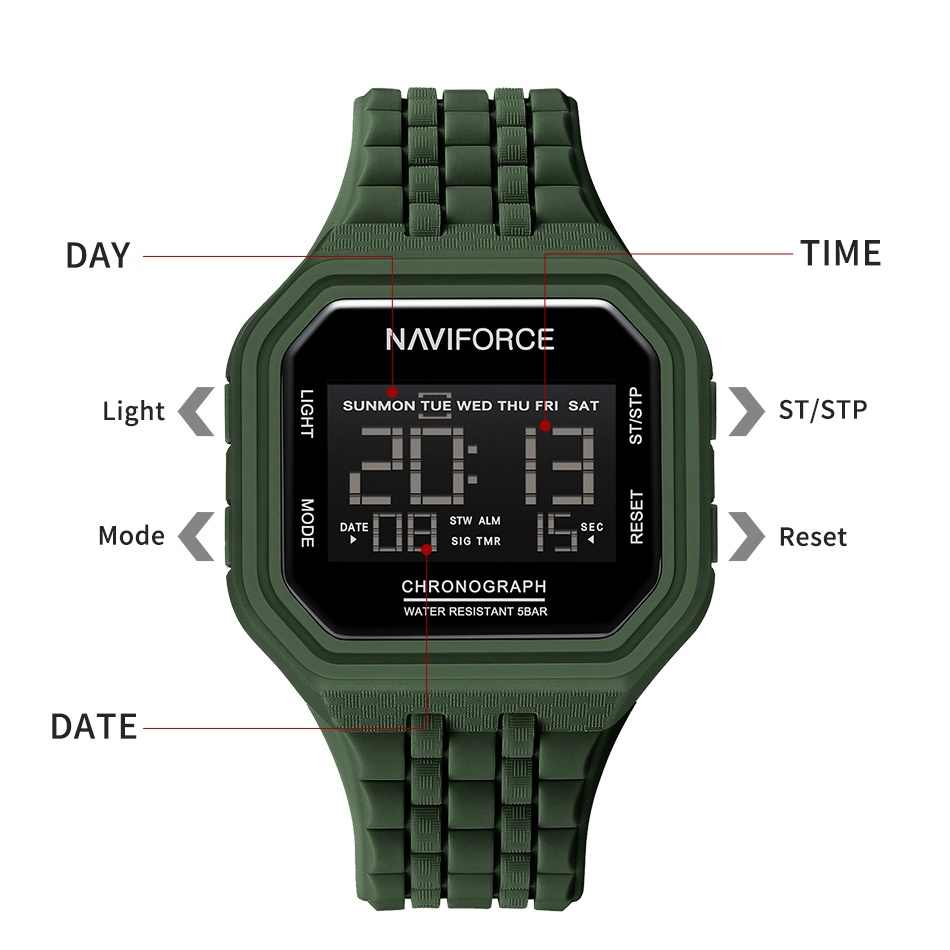 NAVIFORCE New Retro Mens Digit – обзор и цена Vintage Alarm Clock