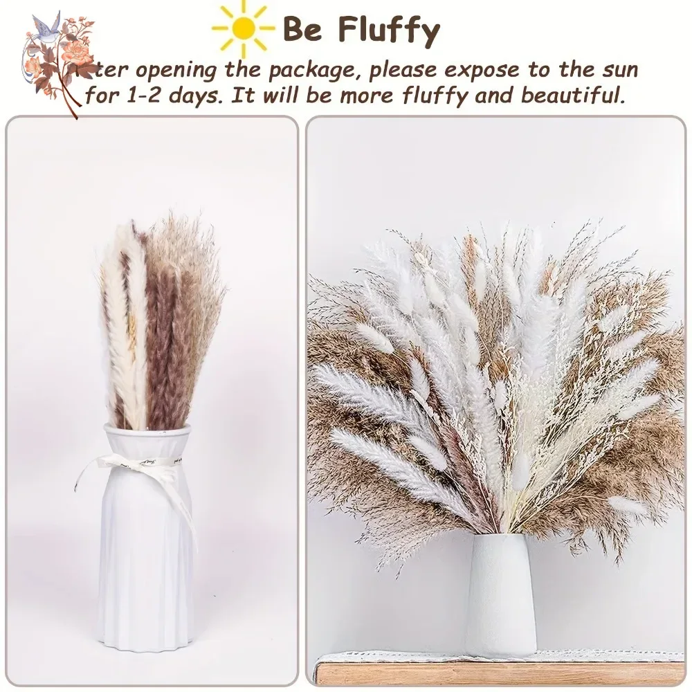 60 Pieces Dried Pampas Grass F – обзор и цена Dried Flower Bouquet