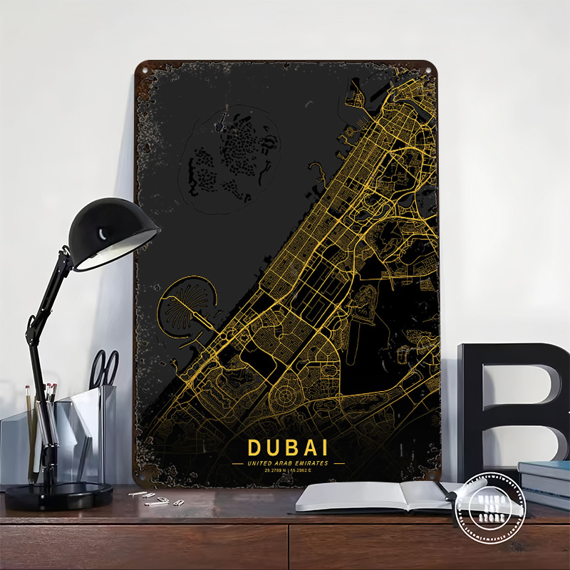 Golden Dubai City Map Metal Po – обзор и цена Home Decor Dubai