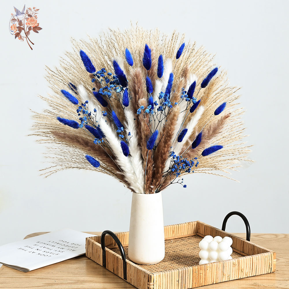 70 Stem Blue Fluffly Rabbit Ta – обзор и цена Dried Flower Bouquet