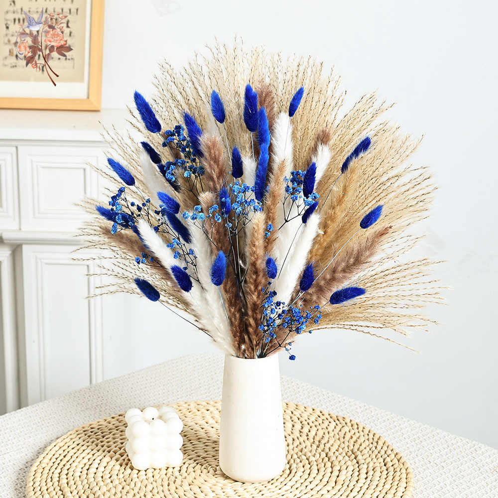 70 Stem Blue Fluffly Rabbit Ta – обзор и цена Dried Flower Bouquet