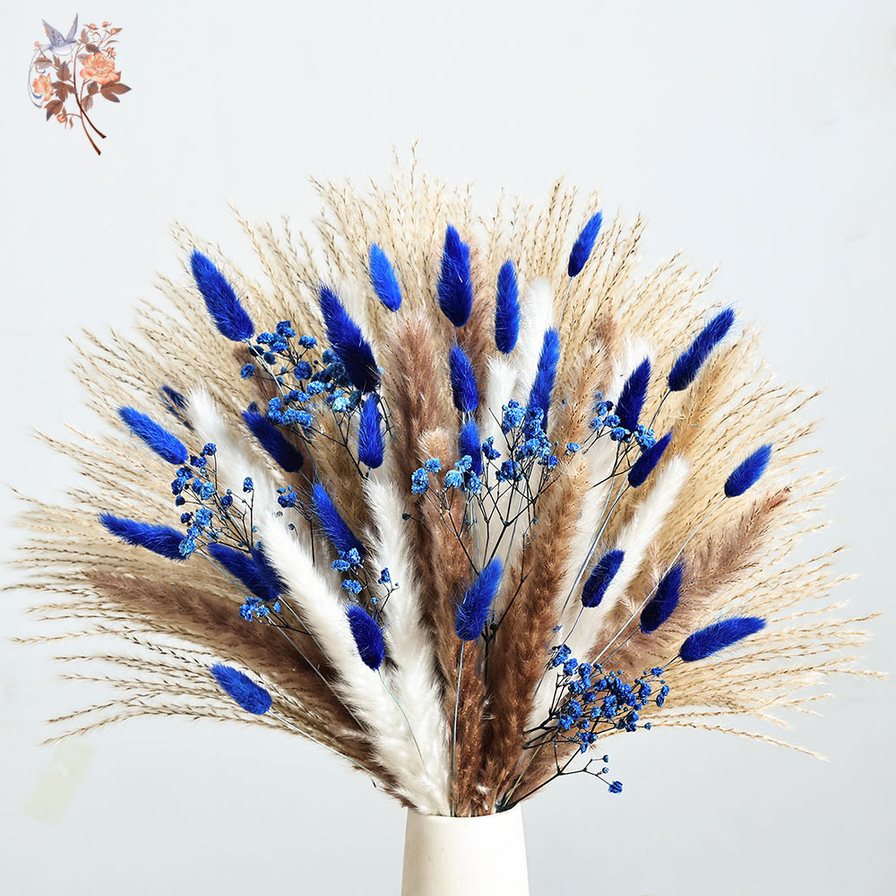 70 Stem Blue Fluffly Rabbit Ta – обзор и цена Dried Flower Bouquet