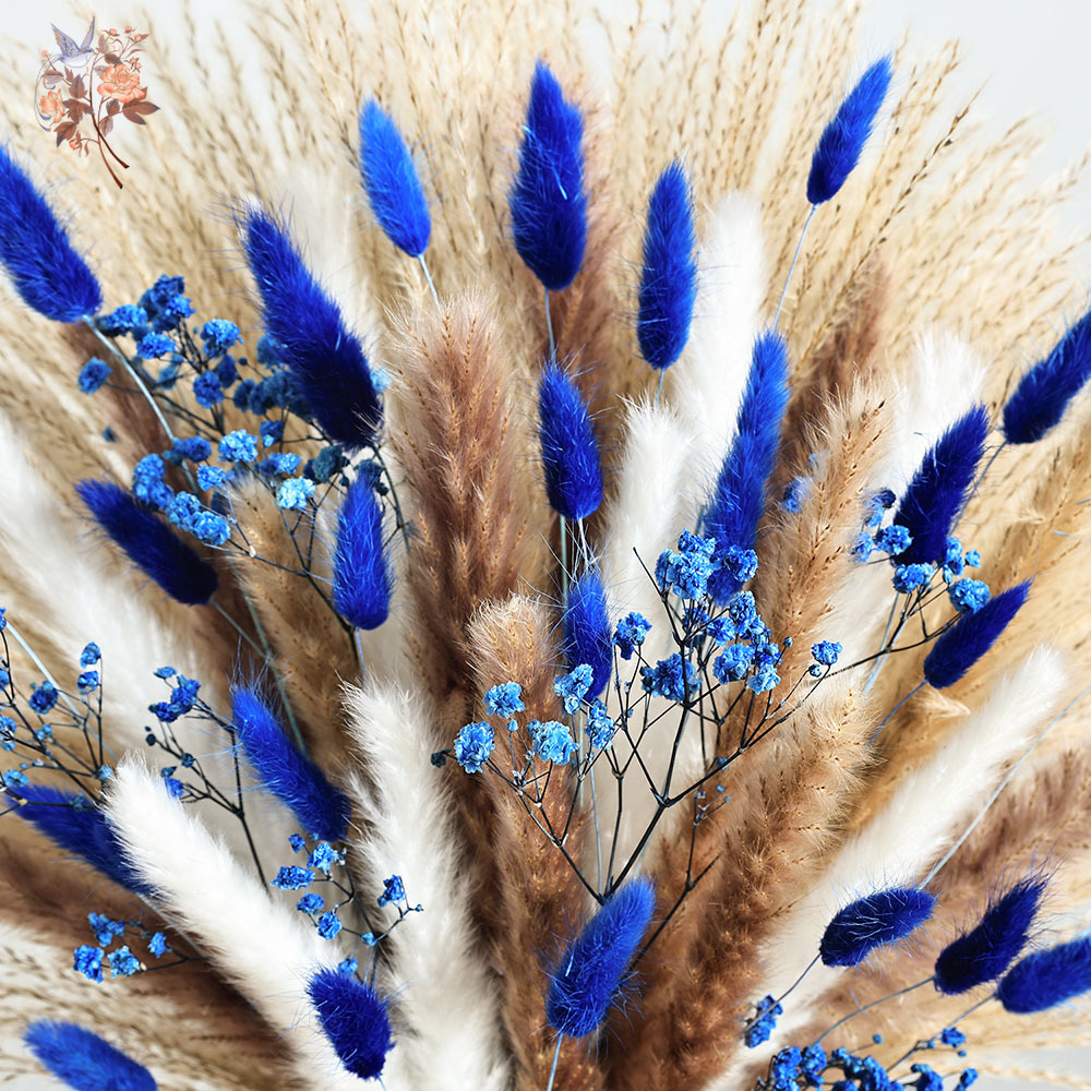 70 Stem Blue Fluffly Rabbit Ta – обзор и цена Dried Flower Bouquet