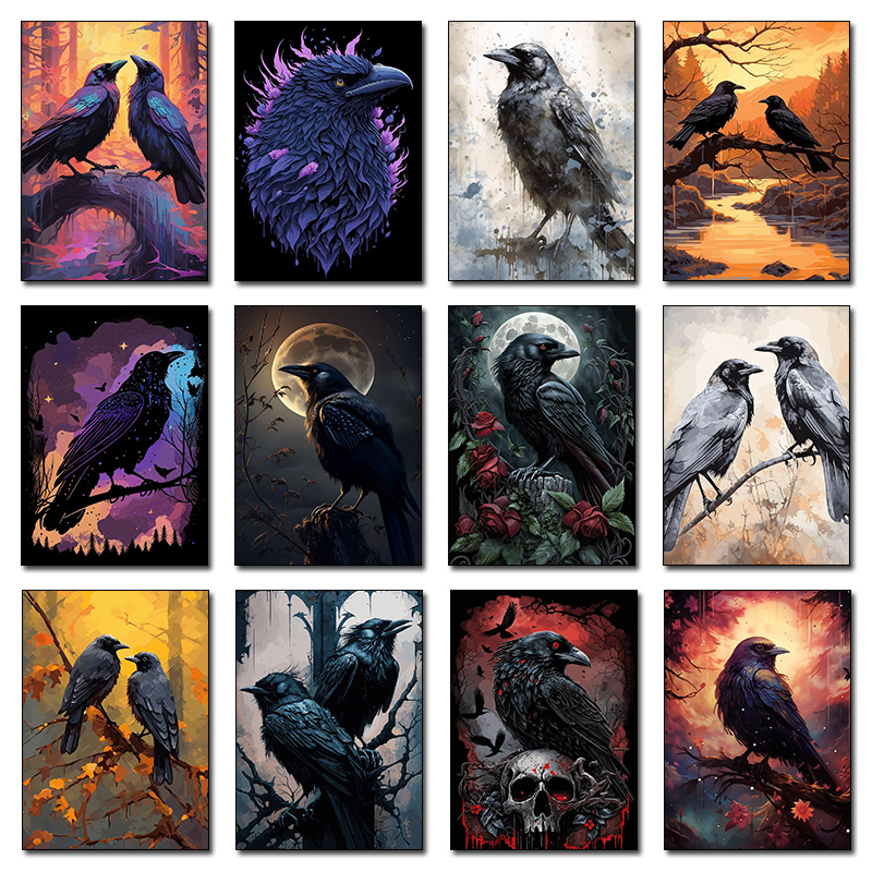 Gothic Skull Raven Horror Art  – обзор и цена Home Decor Gothic