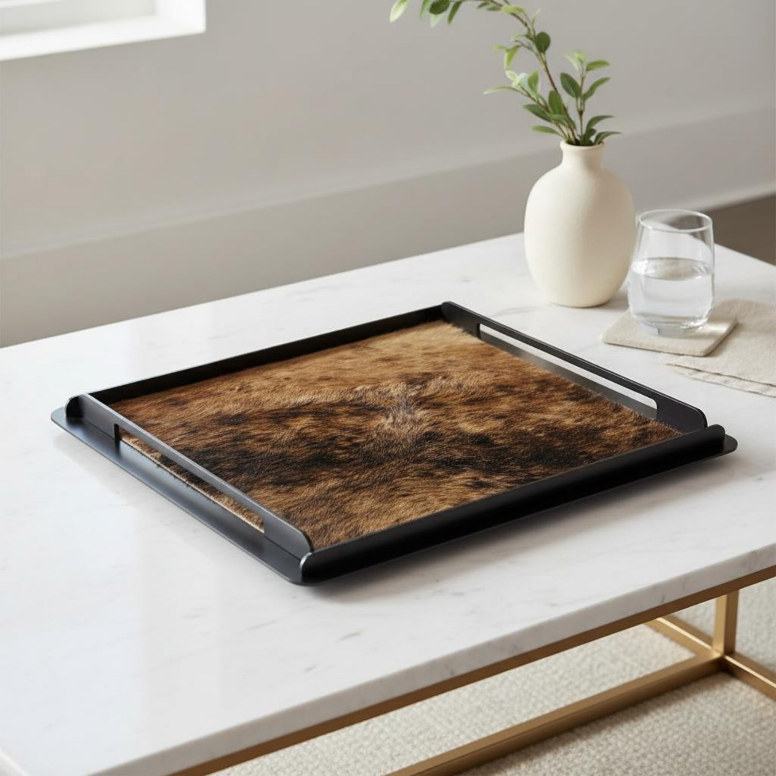 Horsehair Decorative Tray Crea – обзор и цена Vanity Home Decor