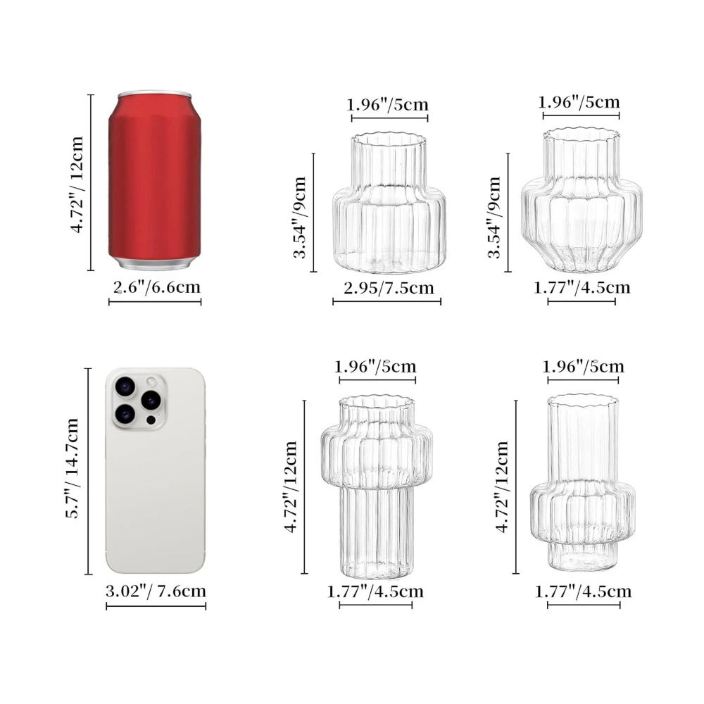 4pcs Creative Transparent Vase – обзор и цена Glass Vase Nordic