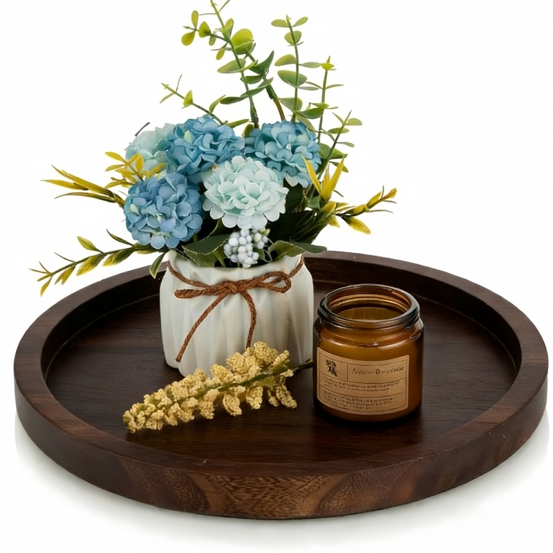 Rustic Round Wooden Serving Tr – обзор и цена Vanity Home Decor
