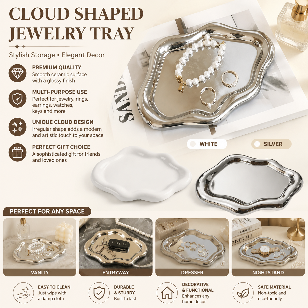Jewelry Display Storage Tray C – обзор и цена Ceramic Trinket Dish