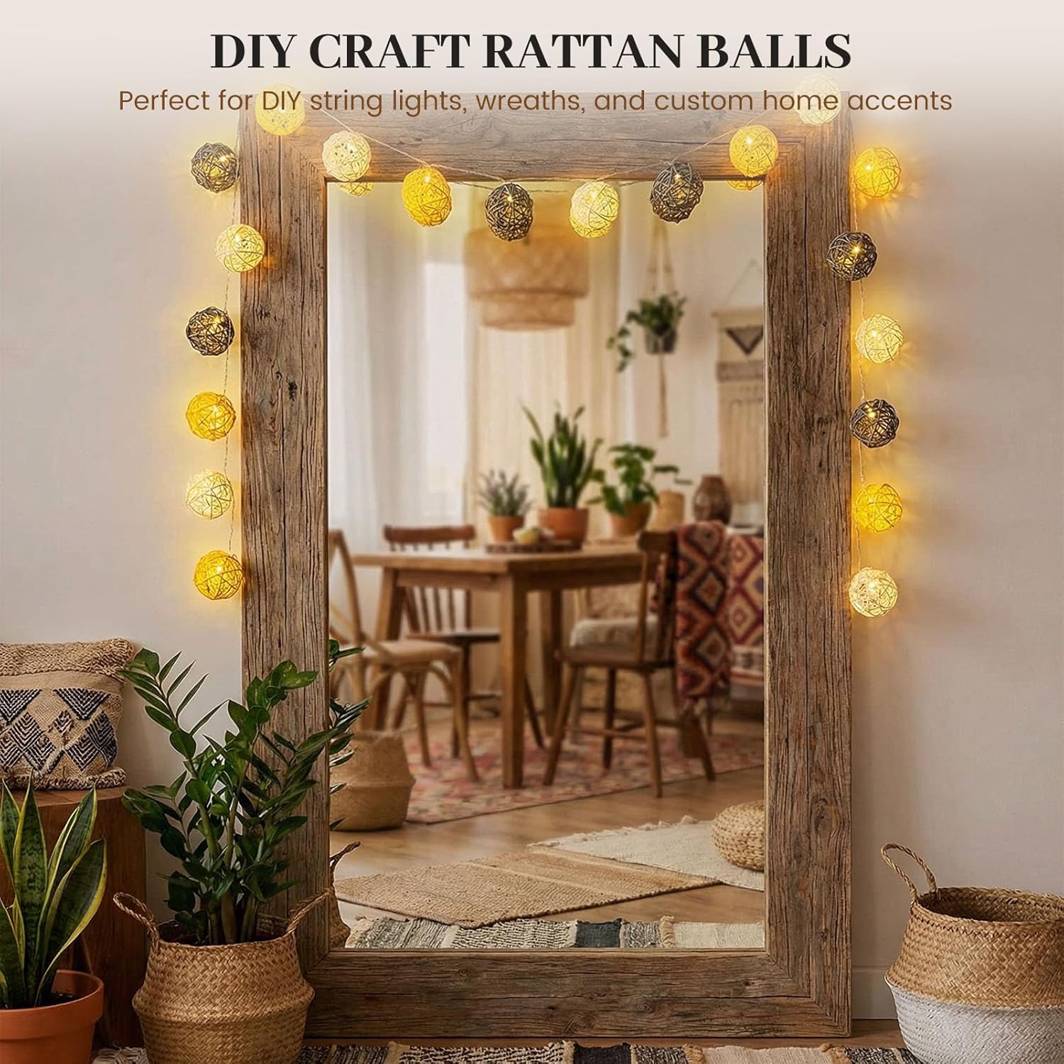 24Pcs Yellow Rattan Balls for  – обзор и цена Home Decor Rattan