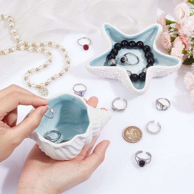 2 Pcs Ceramic Jewelry Tray Con – обзор и цена Ceramic Trinket Dish