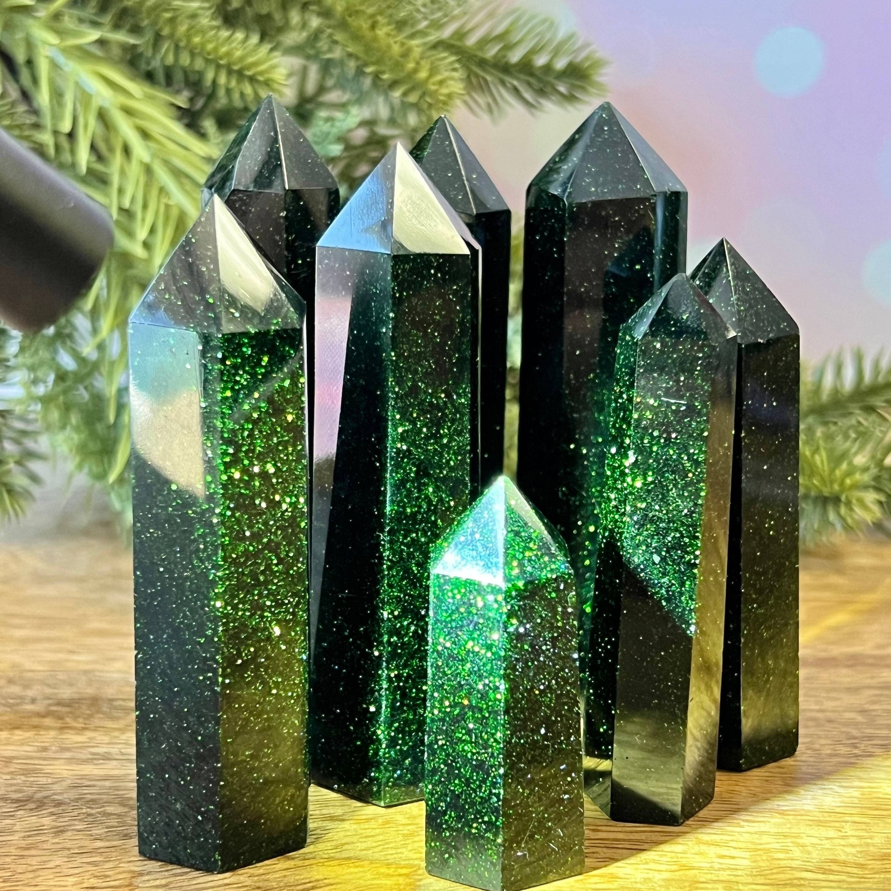 Green Goldstone Crystal Tower, – обзор и цена Home Decor Modern Organic