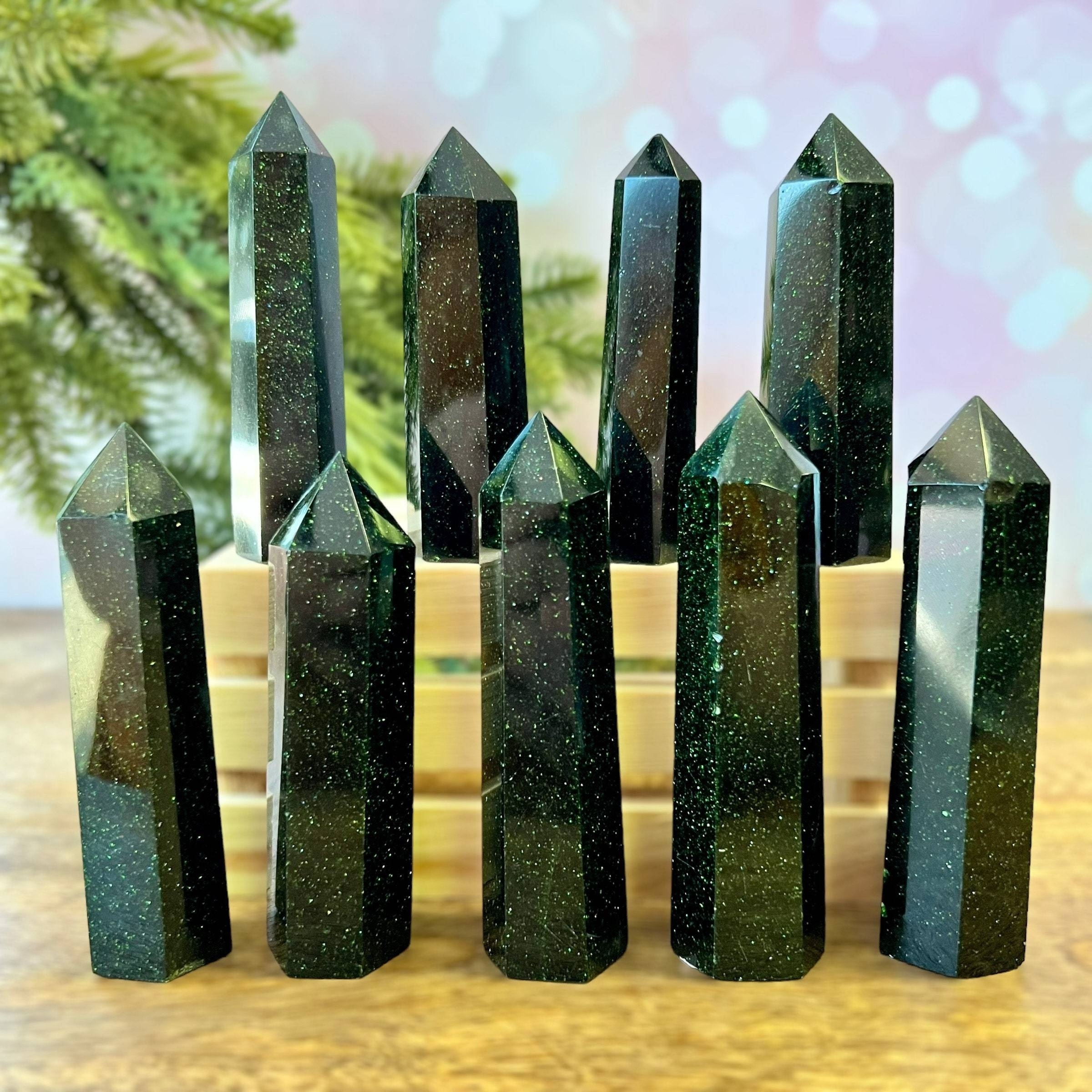 Green Goldstone Crystal Tower, – обзор и цена Home Decor Modern Organic