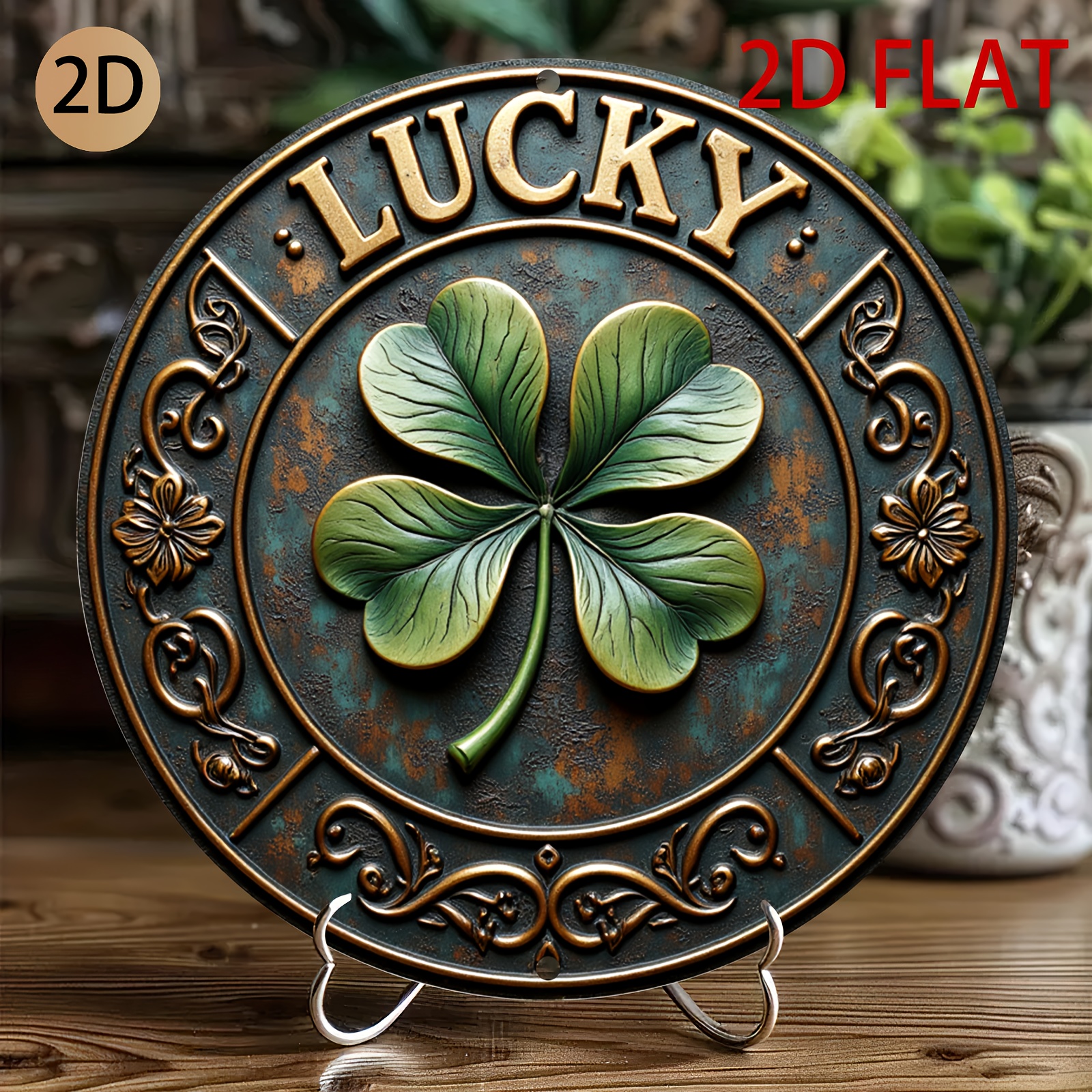 Vintage Rustic Metal Lucky Clo – обзор и цена Home Decor Logo