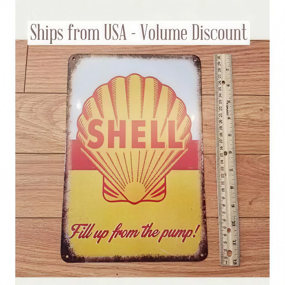 Retro Shell Gas Station Metal  – обзор и цена Home Decor Logo