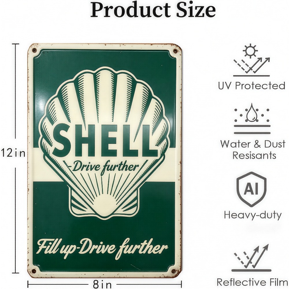 Retro Shell Gas Station Metal  – обзор и цена Home Decor Logo