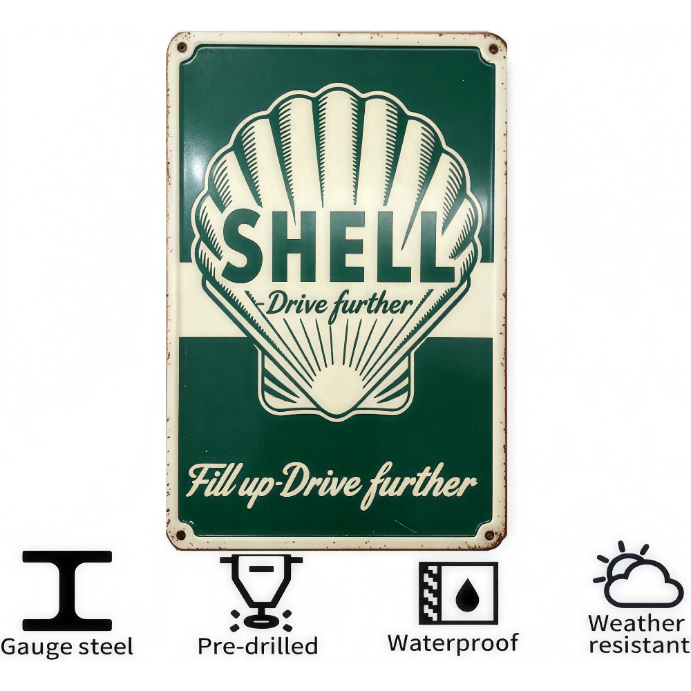 Retro Shell Gas Station Metal  – обзор и цена Home Decor Logo