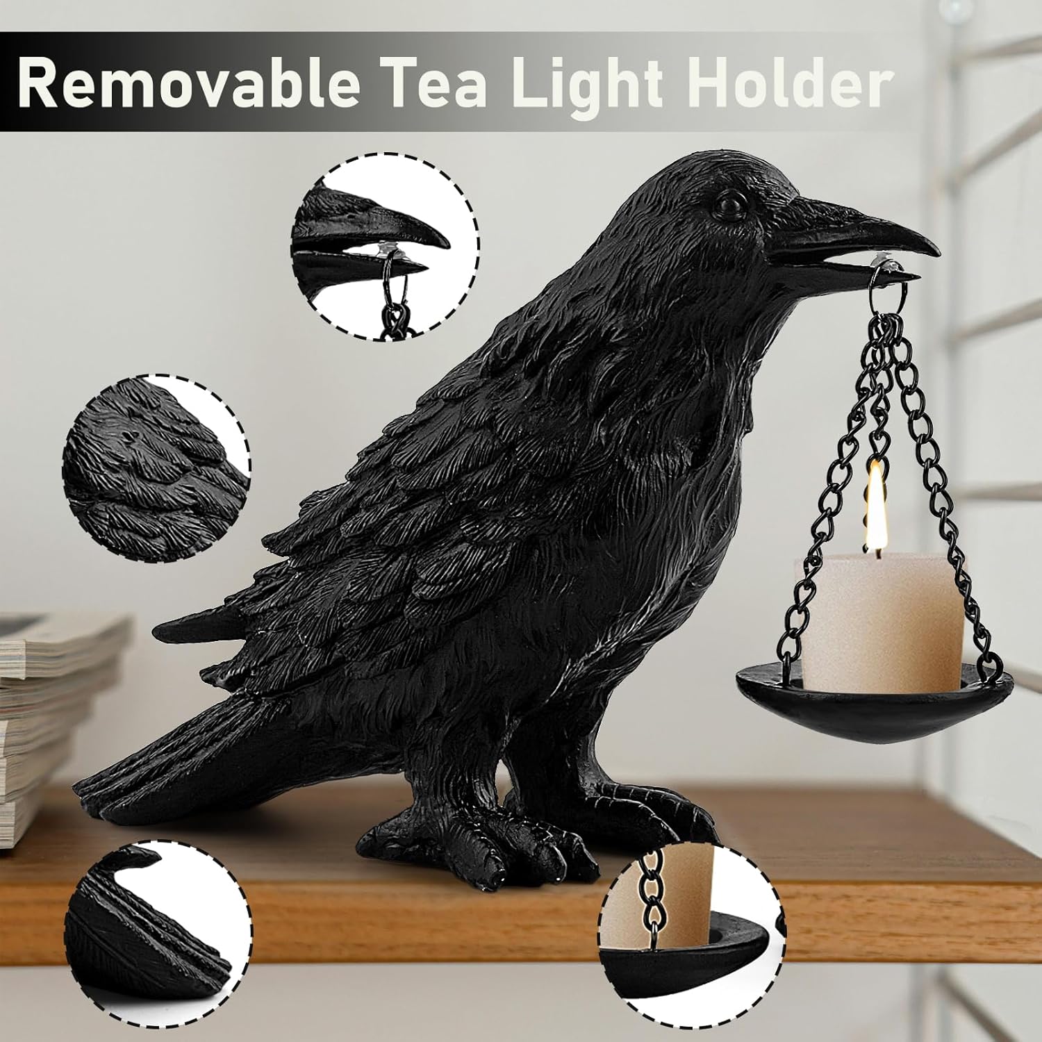 Gothic Crow Lamp with Tealight – обзор и цена Home Decor Gothic