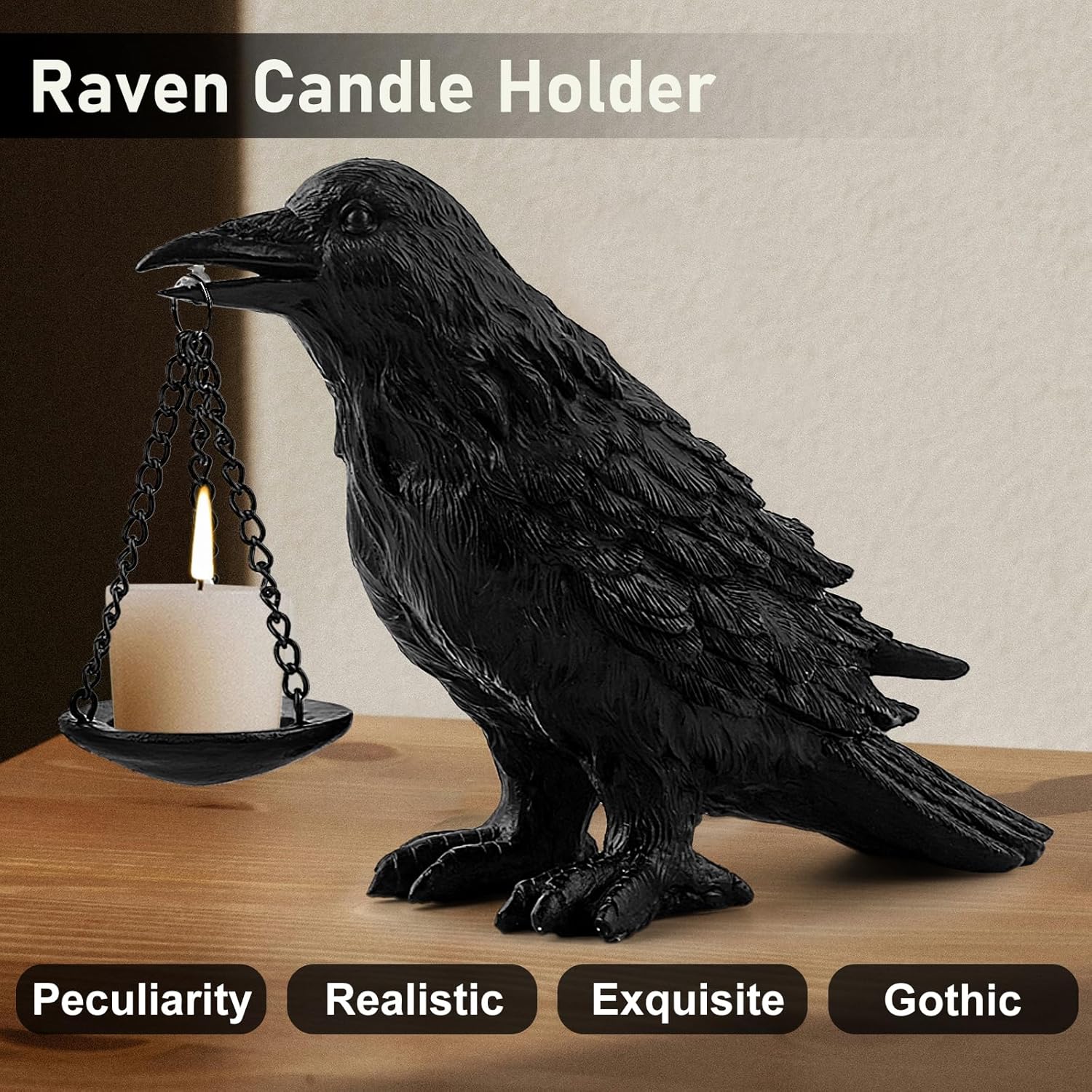 Gothic Crow Lamp with Tealight – обзор и цена Home Decor Gothic