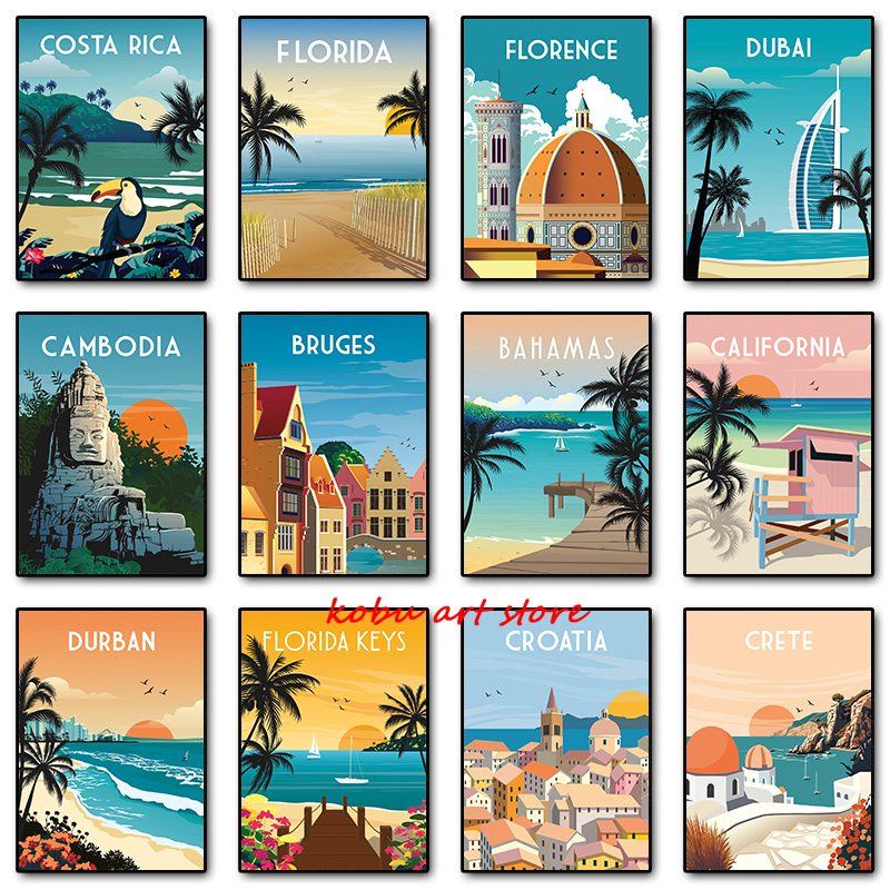 Travel Illustrated Canvas Pain – обзор и цена Home Decor Dubai