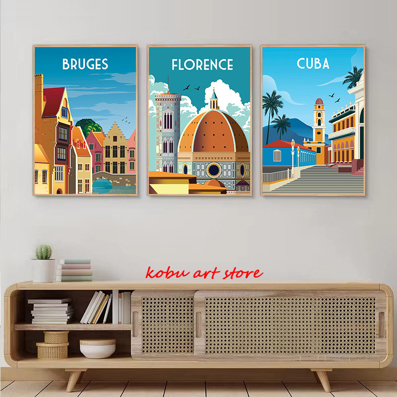 Travel Illustrated Canvas Pain – обзор и цена Home Decor Dubai